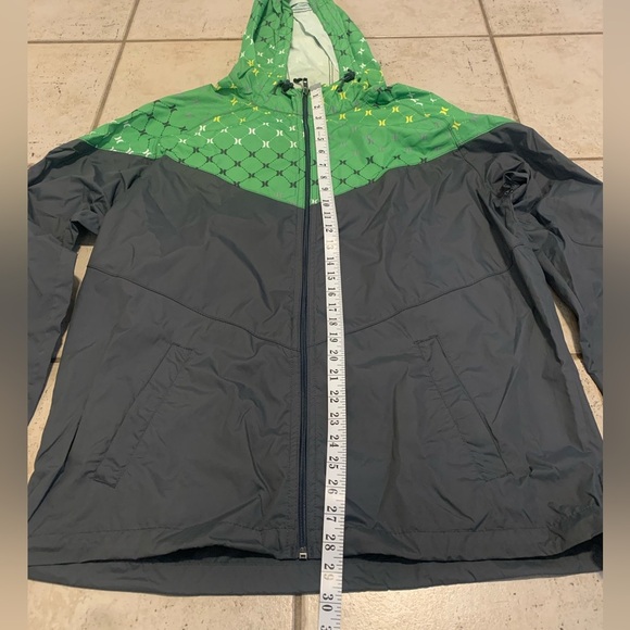 Hurley Men's Green & Grey Color Block Windbreaker Jacket - Size XL - Picture 5 of 6